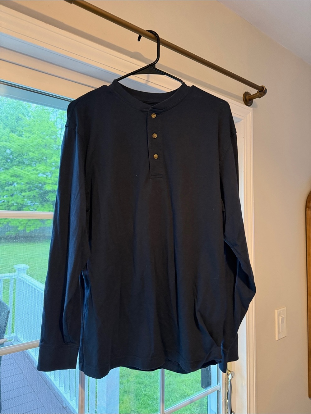 LL Bean Men's Long-Sleeve Henley Shirt - Navy